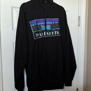 Duluth Black Hoodie with Graphic Design - 4XL